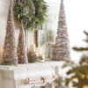 Lighted Snowy Cone Trees Set Of 3 Battery Operated