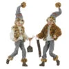Christmas At The Lodge Fawn Elf Posable Figurine, Set Of 2 Assorted