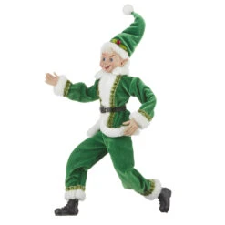 16 Inch Green Posable Christmas Elf -King of Christmas 12044