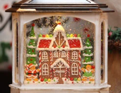 Musical Lighted Water Lantern With Gingerbread House Design - Optional Music Setting -King of Christmas 2535440 detail