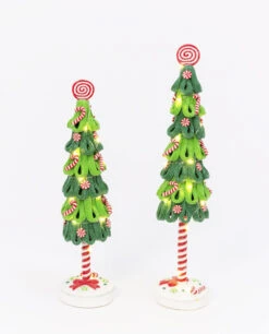 Battery Operated Clay Dough Holiday Tree Set Of 2 -King of Christmas 2548030 main image