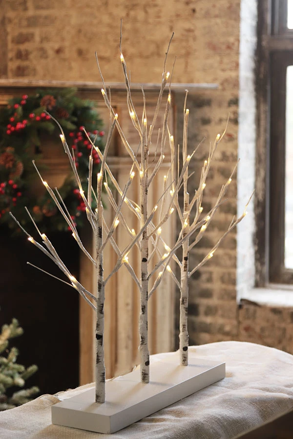 2 Foot Electric Birch Grove On Base - 28 Inch 56 Warm White LED Lights 1 2 Foot Electric Birch Grove On Base - 28 Inch 56 Warm White LED Lights