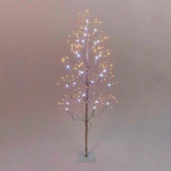 4 Foot White Birch Tree - 336 LED Lights - Multi Function Adapter -King of Christmas 25562680 2