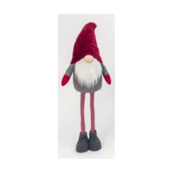 Holiday Gnome With Extendable Legs - Red Hat, Striped Legs - 46 Inch -King of Christmas 2597740 red main