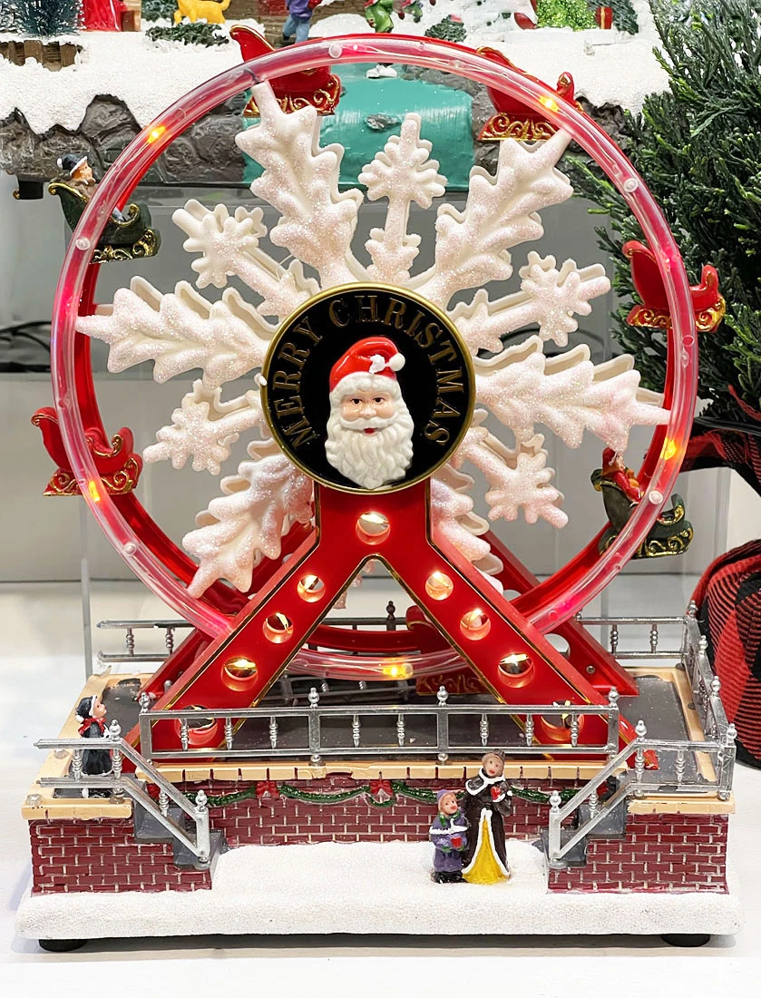 Lighted Musical Moving Holiday Ferris Wheel Battery Operated NEW 2023 1 Lighted Musical Moving Holiday Ferris Wheel Battery Operated NEW 2023
