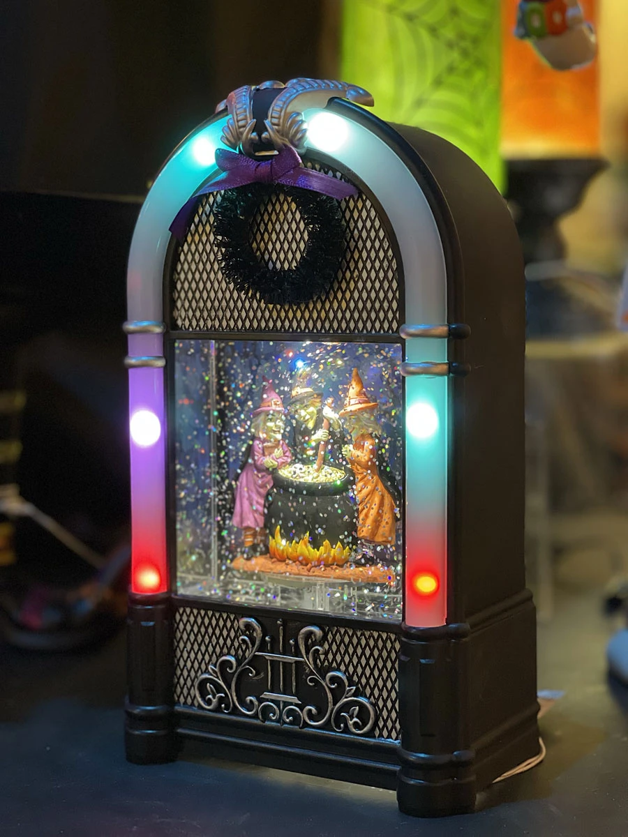 Lighted Halloween Water Lantern Juke Box Witches Brew And Flashing Lights - NEW 2023 1 Lighted Halloween Water Lantern Juke Box Witches Brew And Flashing Lights - NEW 2023