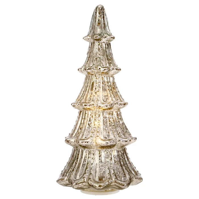 12 Inch Lighted Mercury Glass Christmas Tree - From RAZ 3 12 Inch Lighted Mercury Glass Christmas Tree - From RAZ - Image 3