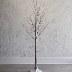 7 Foot Lighted Snowy Tree 280 Warm White LED - Indoor Outdoor - Steady On Or Twinkle From RAZ -King of Christmas 3900937 1