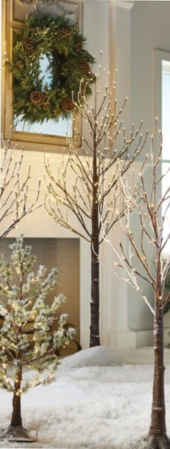 7 Foot Lighted Snowy Tree 280 Warm White LED - Indoor Outdoor - Steady On Or Twinkle From RAZ -King of Christmas 3900937 2