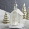 10.5 Inch Lighted Church Water Lantern Snow Globe