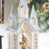 Nativity Lighted Water Church In Swirling Glitter Snow Globe - 16.25 Inch