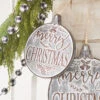 14.5 Inch Merry Christmas Ornament Galvanized Iron - New RAZ Imports