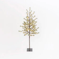 4.9 Foot Electric Icy Pine Tree - 96 Warm White Lights - Indoor Outdoor - NEW 2021