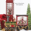 Musical Lighted Train Water Lantern Santa's List In Swirling Glitter With Optional Music Setting