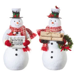 19 Inch Mr. Snowman Figurines Set Of 2 Assorted -King of Christmas 4016056 main
