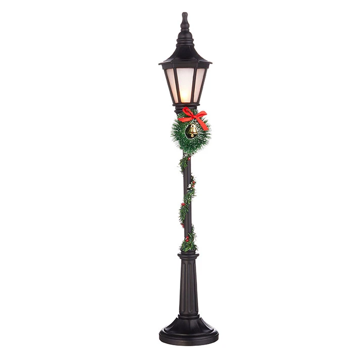 Battery Operated Lighted Lamppost With Greenery - 24 Inch 2 Battery Operated Lighted Lamppost With Greenery - 24 Inch - Image 2