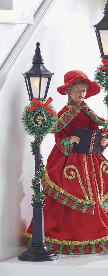 Battery Operated Lighted Lamppost With Greenery - 24 Inch 1 Battery Operated Lighted Lamppost With Greenery - 24 Inch