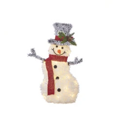 Battery Operated Lighted Flocked Tinsel Snowman With Top Hat 20.5 Inch 5 Battery Operated Lighted Flocked Tinsel Snowman With Top Hat 20.5 Inch -King of Christmas 4055806 main