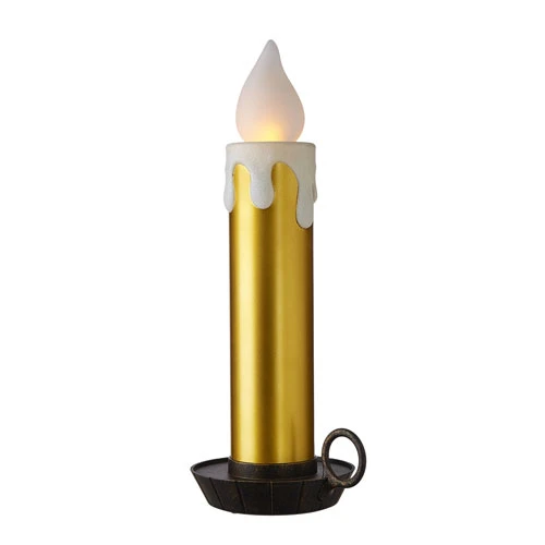 22.5 Inch Large Flickering Flame Gold Metallic Christmas Candle 1 22.5 Inch Large Flickering Flame Gold Metallic Christmas Candle