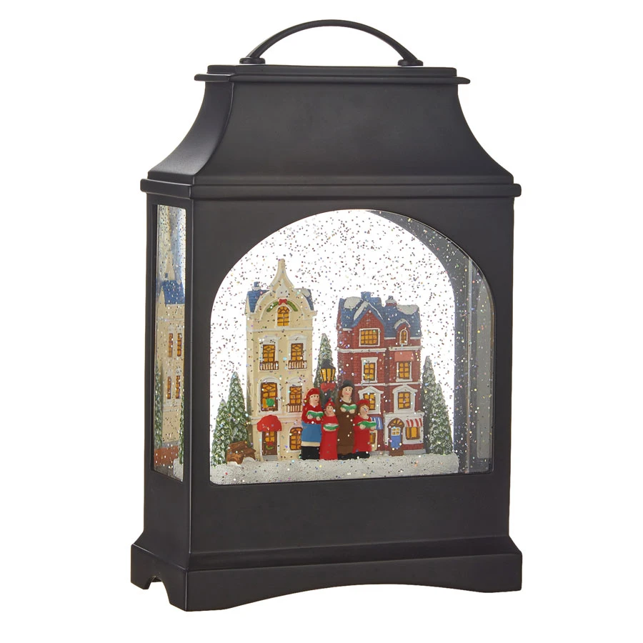 Town Scene Musical Lighted Water Lantern With Swirling Glitter - USB Cord Included 1 Town Scene Musical Lighted Water Lantern With Swirling Glitter - USB Cord Included