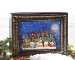 Flying Santa Lighted Water Picture Frame - USB Cord Included