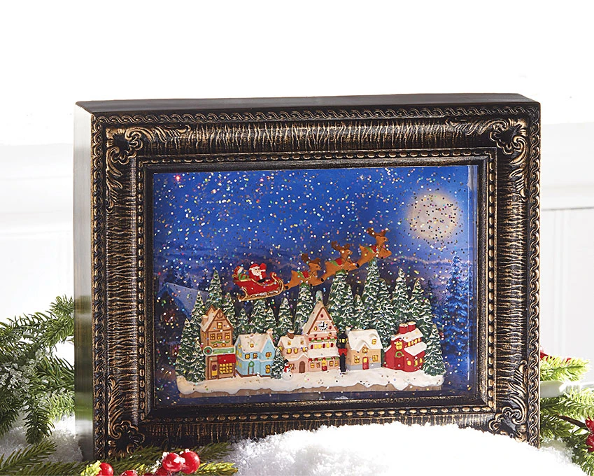 Flying Santa Lighted Water Picture Frame - USB Cord Included 1 Flying Santa Lighted Water Picture Frame - USB Cord Included