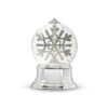 Rotating Snowflake Water Globe On Silver Pedestal - NEW 2023