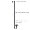 Wreath Hanger With Taper And Candle Holder - 30.5 Inch Adjustable
