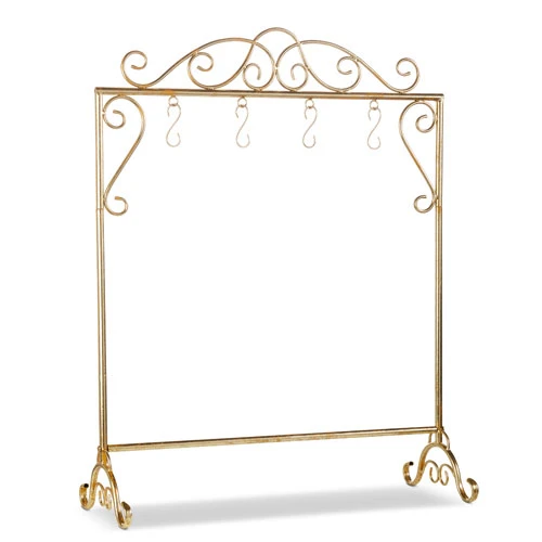 Gold Scrollwork Stocking Holder Stand - 42.5 Inch - NEW From RAZ 2023 2 Gold Scrollwork Stocking Holder Stand - 42.5 Inch - NEW From RAZ 2023 - Image 2