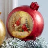 Lighted Musical Snow Globe With Cardinals Ornament - 6.25 Inch