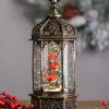 Snow Globe With 3 Cardinals Lighted Water Lantern - USB Cord Included