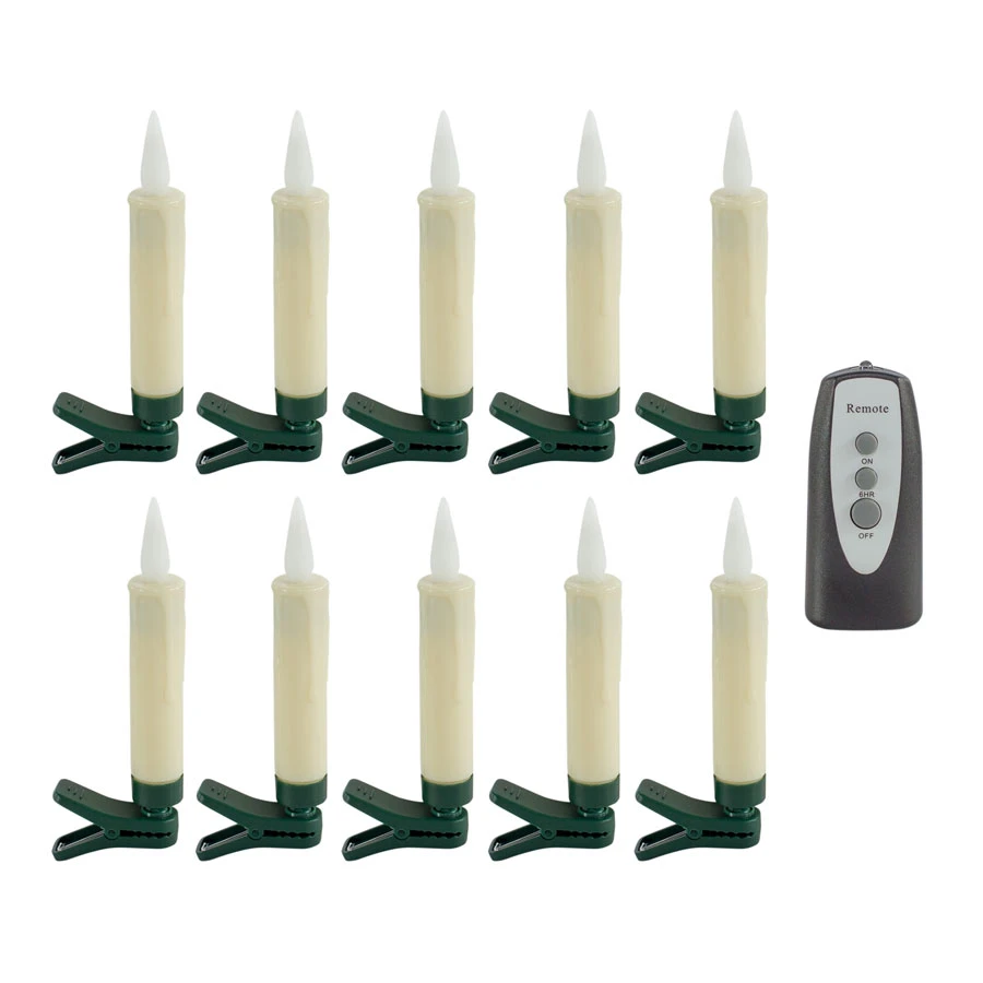 Clip On Christmas Tree Taper Candle / Window Candle Battery Operated Set-10 With Remote Control 4 Clip On Christmas Tree Taper Candle / Window Candle Battery Operated Set-10 With Remote Control - Image 4