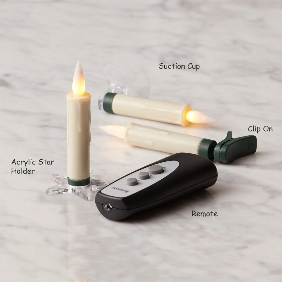 Clip On Christmas Tree Taper Candle / Window Candle Battery Operated Set-10 With Remote Control 5 Clip On Christmas Tree Taper Candle / Window Candle Battery Operated Set-10 With Remote Control - Image 5