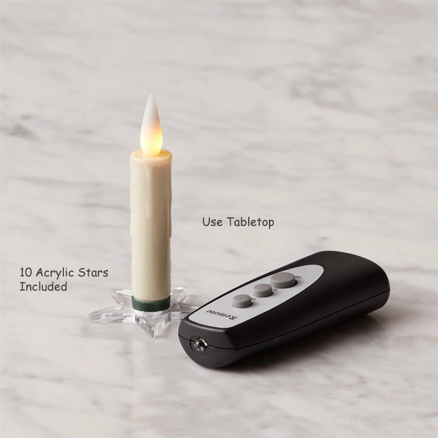 Clip On Christmas Tree Taper Candle / Window Candle Battery Operated Set-10 With Remote Control 3 Clip On Christmas Tree Taper Candle / Window Candle Battery Operated Set-10 With Remote Control - Image 3