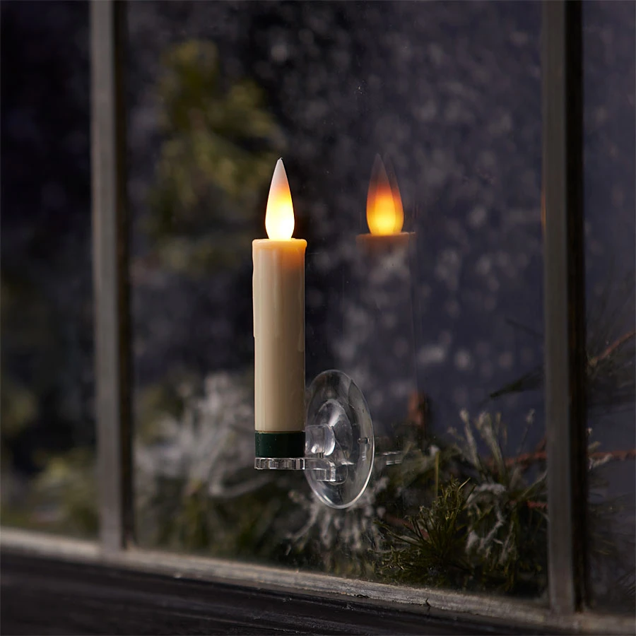 Clip On Christmas Tree Taper Candle / Window Candle Battery Operated Set-10 With Remote Control 2 Clip On Christmas Tree Taper Candle / Window Candle Battery Operated Set-10 With Remote Control - Image 2