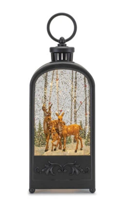 Deer Family In The Forest Lighted Water Globe - NEW 2023 - USB Included