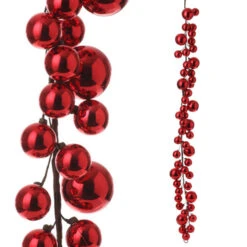 Red Christmas Ball Garland - 4 Feet -King of Christmas G3216179 1