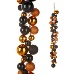 4 Foot Black And Orange Color Ball Garland