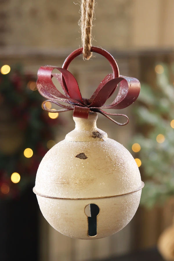 Metal Hanging Jingle Bell Ornament - 7.75 Inch RAZ 1 Metal Hanging Jingle Bell Ornament - 7.75 Inch RAZ