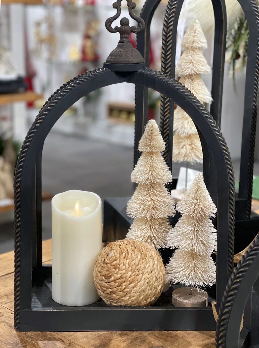 Natural Bottle Brush Trees Set Of 3 With Wood Base - New 2023 2 Natural Bottle Brush Trees Set Of 3 With Wood Base - New 2023 - Image 2