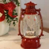 Red Hurricane With Cabin In The Woods Lighted Water Lantern - Timer