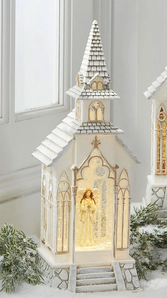 13 Inch Angel In Lighted Water Lantern Church With Swirling Glitter - USB Cord Included 1 13 Inch Angel In Lighted Water Lantern Church With Swirling Glitter - USB Cord Included