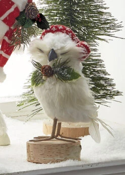 6 Inch Cozy White Owl Set Of 2 Assorted From RAZ -NEW 2023 -King of Christmas cozy owl two