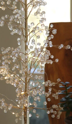 24 Inch Lighted Jeweled Acrylic Tree - 30 Lights -King of Christmas crystal tree detail