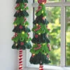 Battery Operated Clay Dough Holiday Tree Set Of 2