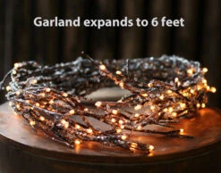 6 Foot Electric Lighted Iced Willow Garland - 48 Lights -King of Christmas ice garland main