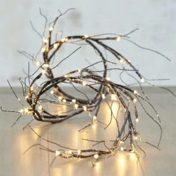 6 Foot Electric Lighted Iced Willow Garland - 48 Lights