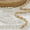 White Wooden Bead Garland 6 Foot - New From RAZ