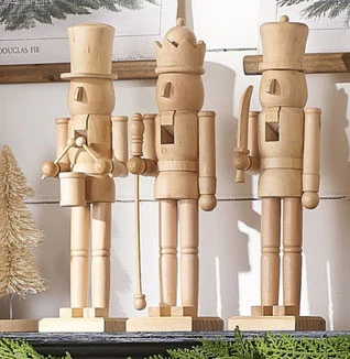 Nutcracker Wooden Figurines 15.5 Inch - Set Of 3 From RAZ 1 Nutcracker Wooden Figurines 15.5 Inch - Set Of 3 From RAZ