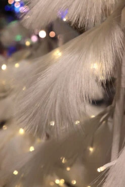 4 Foot Lighted Down Sweep White LED Tree - 190 Warm White Lights - NEW 2023 -King of Christmas pampas grass tree detail 1